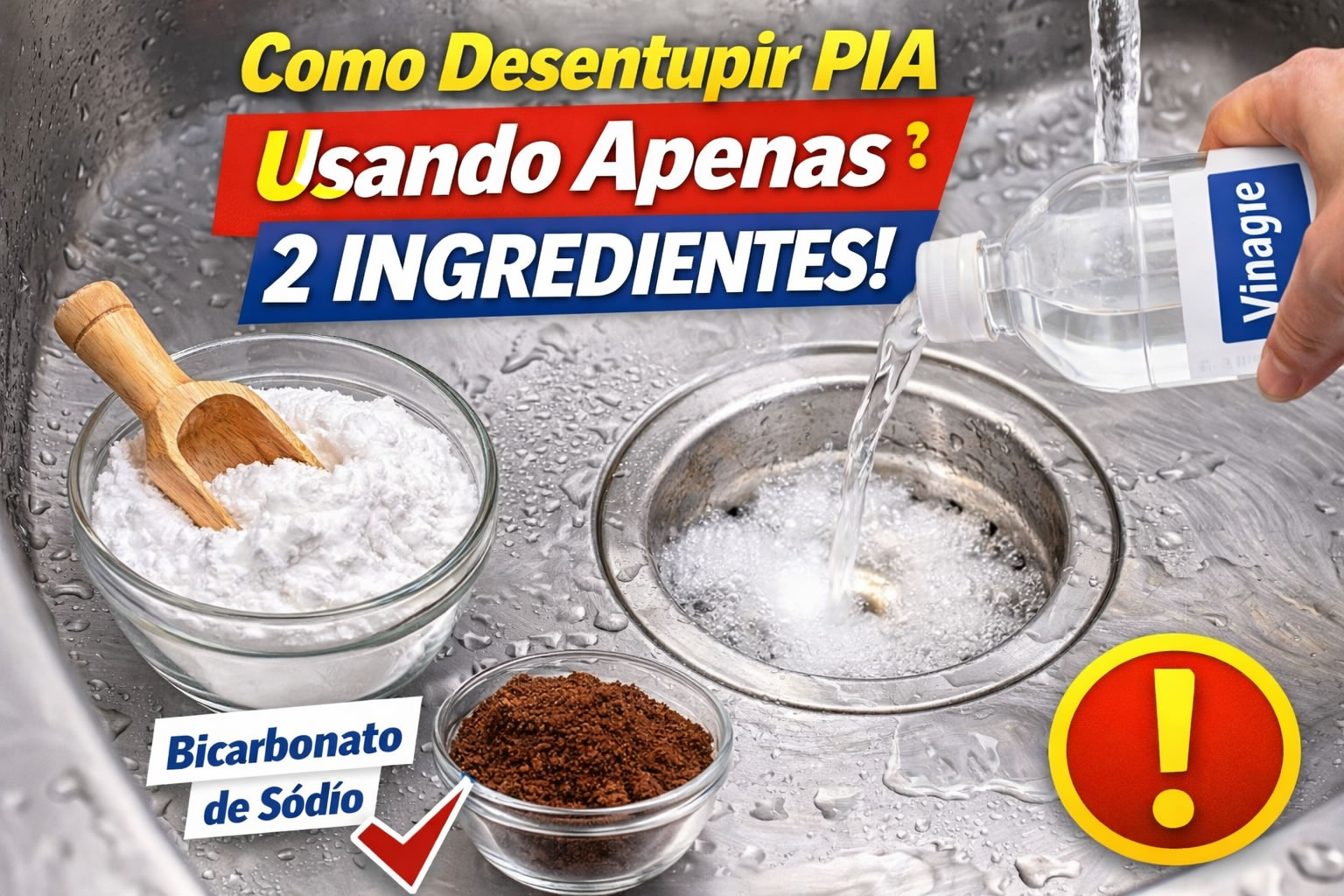 Como desentupir pia usando apenas dois ingredientes