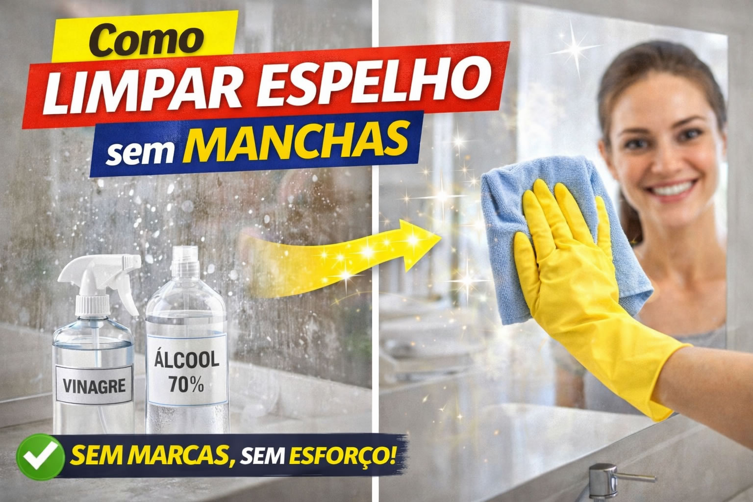 Como limpar espelho sem manchas