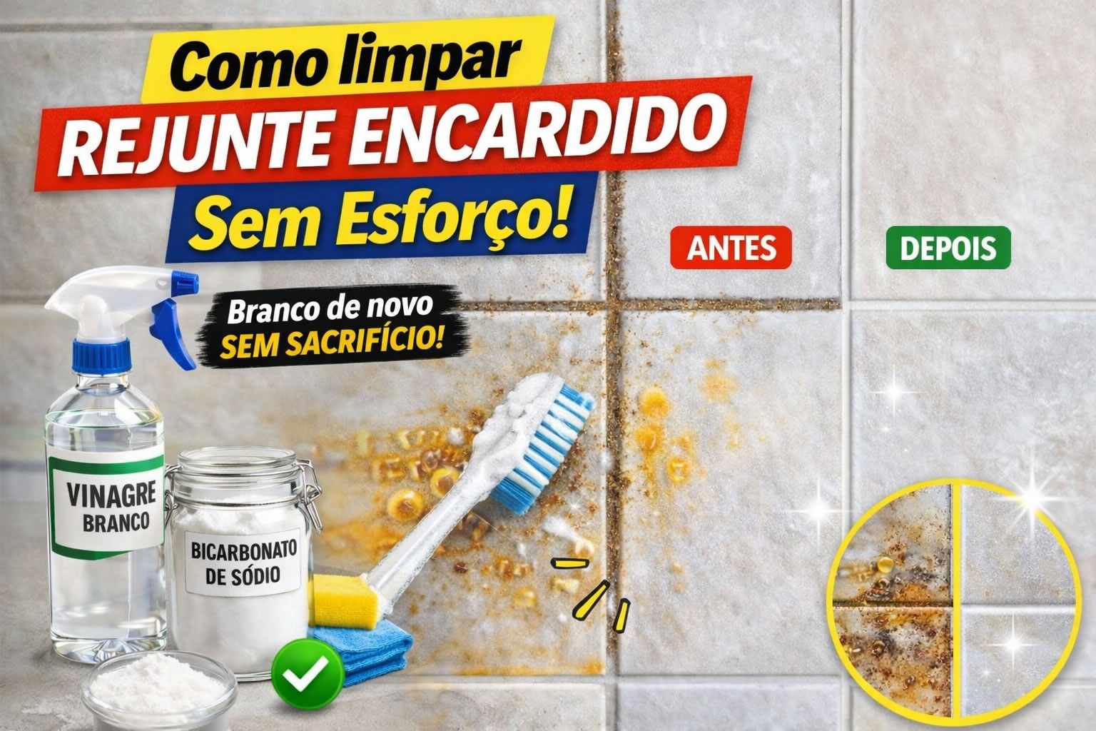 Como limpar rejunte encardido sem esforço