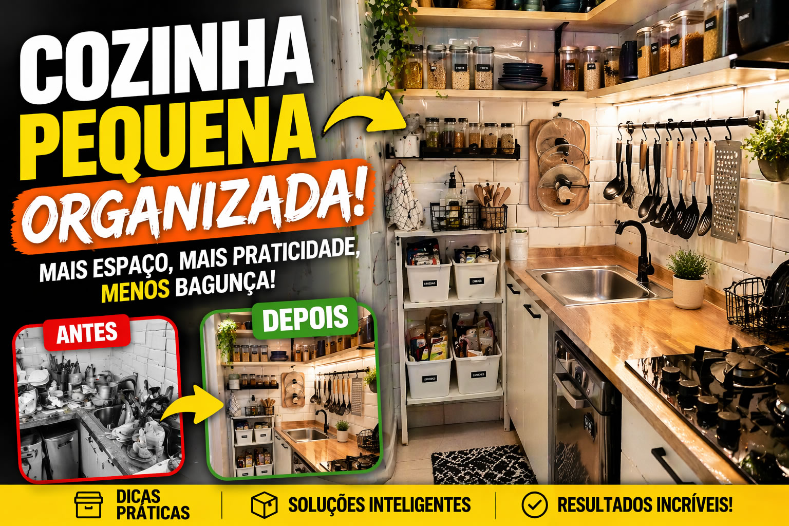 Organização de cozinha pequena: guia prático