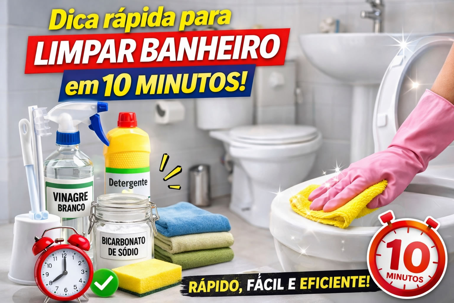 Dica rápida para limpar banheiro em 10 minutos