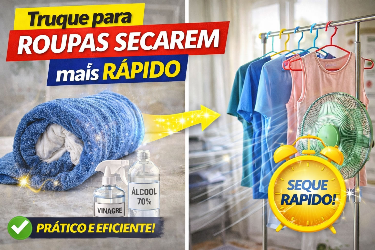 Truque para roupas secarem mais rápido